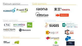 Gold sponsors ______________
Silver sponsors
Bronze sponsors
Collaborate
Platinum sponsor
 