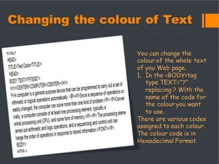 HTML PowerPoint Presentation | PPTX | Web Design and HTML | Internet