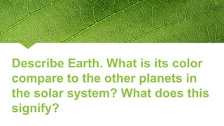 I. b. earth and earth systems