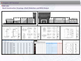 Project: VIP Terminal
BIM USE:
Revit Construction Drawings ,Clash Detection and BOQ Output
 