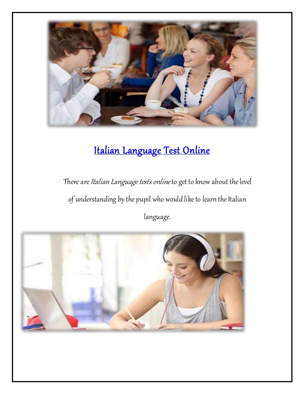 Free Online Italian Test
