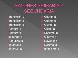  Transición: a
 Transición: b
 Transición: c
 Primero: a
 Primero: b
 segundo: a
 Segundo: b
 Tercero: a
 Tercero : b
 Cuarto: a
 Cuarto: b
 Quinto: a
 Cesto: a
 Séptimo: a
 Octavo: a
 Noveno: a
 Decimo: a
 undécimo: a
 