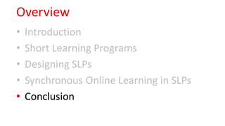 Synchronous online learning in short learning programs by Iwan Wopereis 