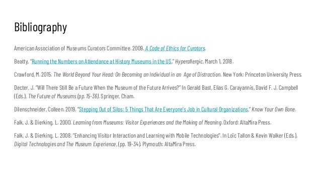 Bibliography
American Association of Museums Curators Committee. 2009. A Code of Ethics for Curators.
Beatty, “Running the...