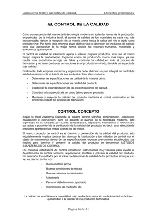 I. la industria textil y su control de calidad | PDF