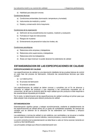 I. la industria textil y su control de calidad | PDF