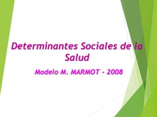 Determinantes Sociales de la
Salud
Modelo M. MARMOT - 2008
 