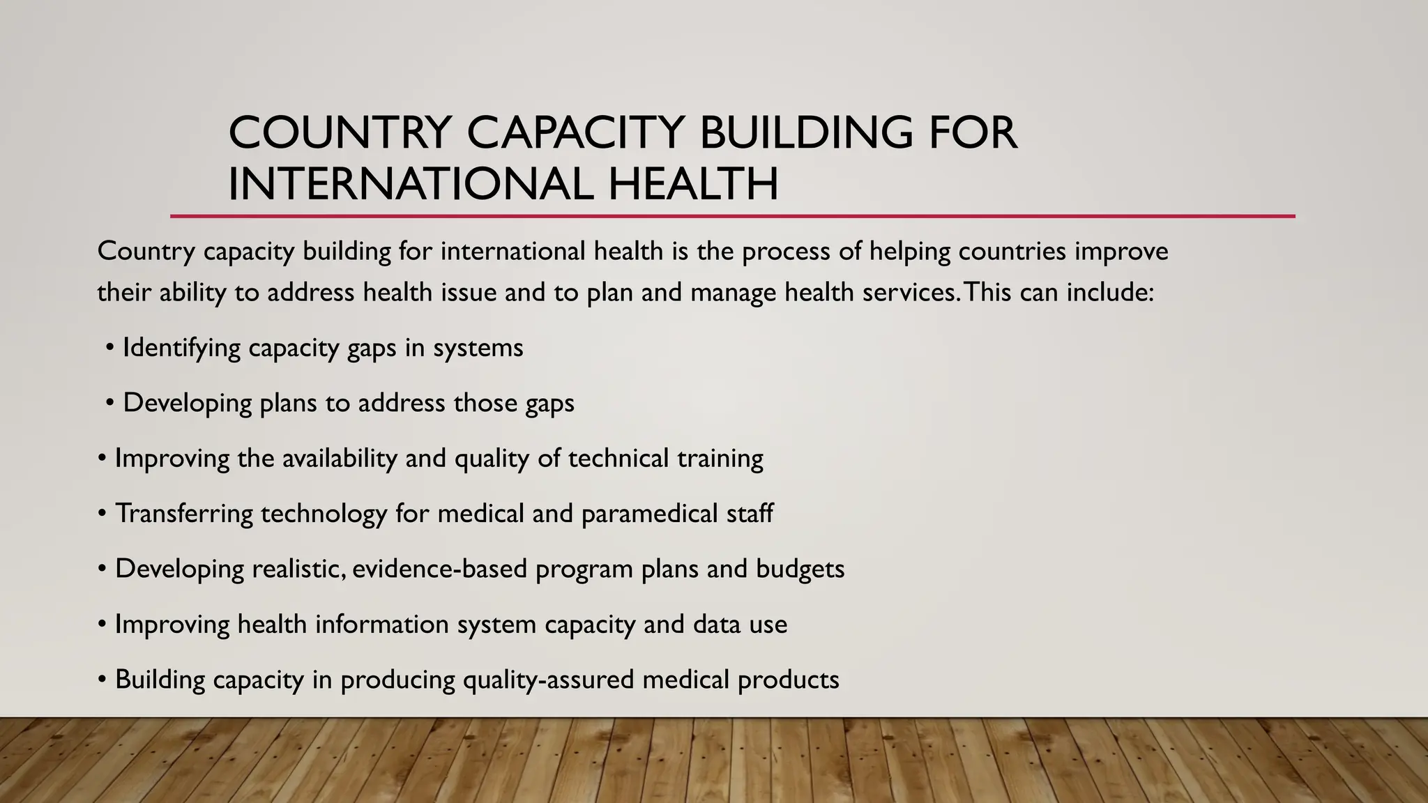 Country capacity building for international health | PPT