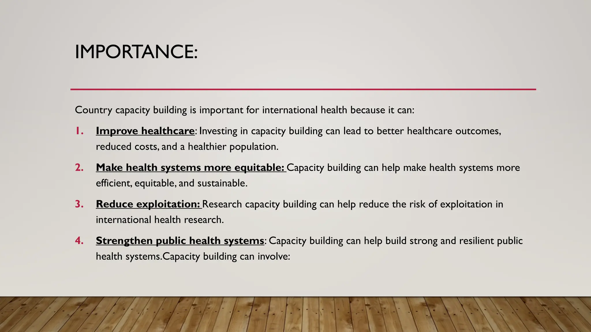 Country capacity building for international health | PPT