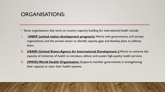 Country capacity building for international health | PPT