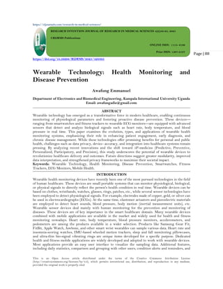 Wearable Technology: Health Monitoring and Disease Prevention (www.kiu ...