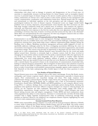 Communication Structure Patterns Crisis Communication: Lessons from Natural Disasters (www.kiu.ac.ug) | PDF