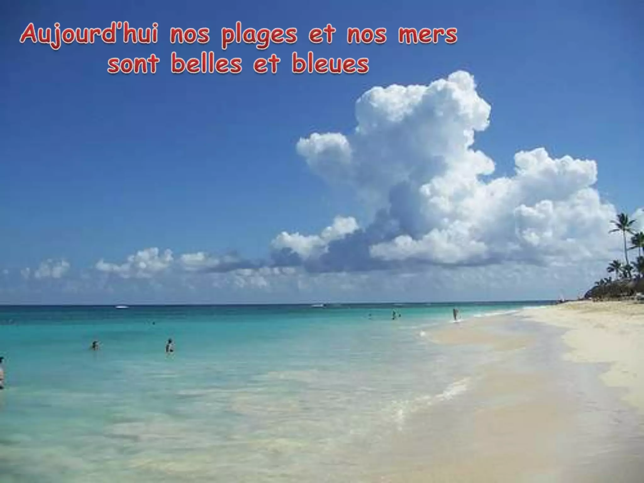 Aujourd’hui nos plages et nos merssontbelles et bleues