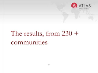 27
The results, from 230 +
communities
 
