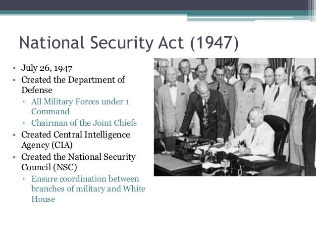 Evolution of national security act