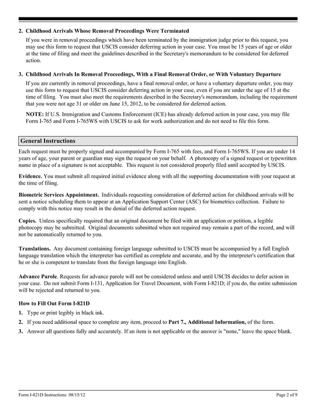 Instructions form i 821d consideration of deferred action for 