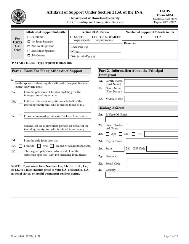 i 864 form i 864