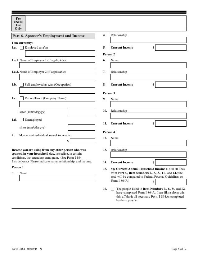 i 864 i864a form