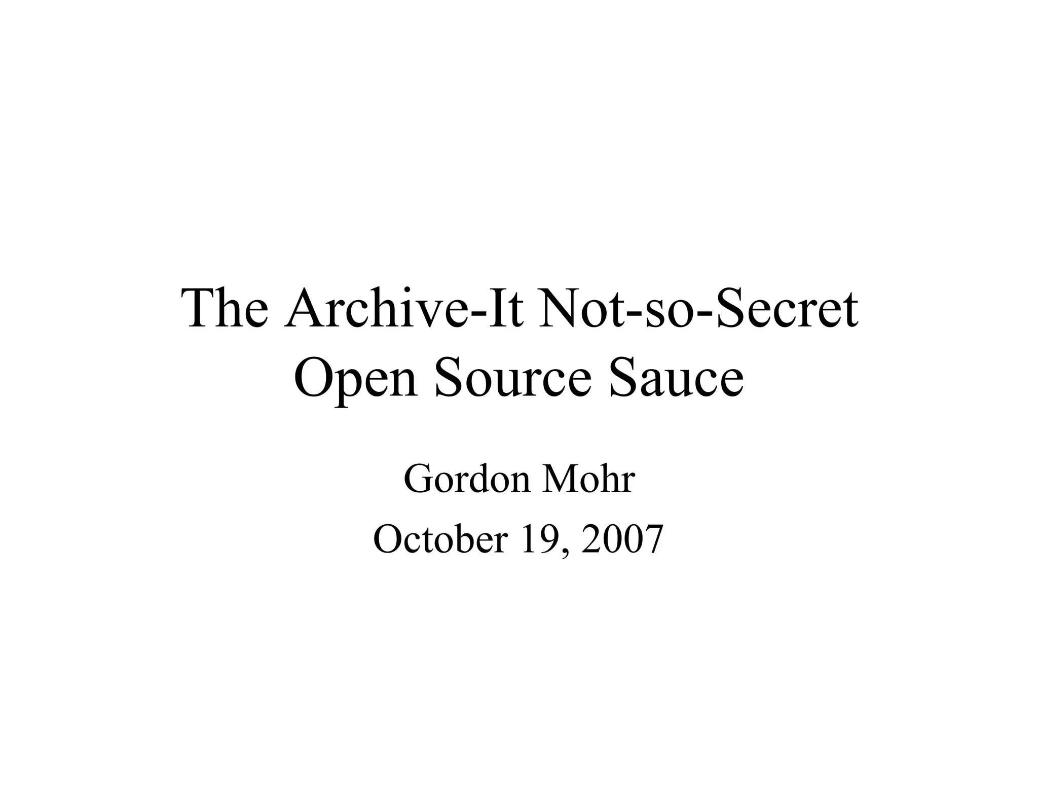 I A+ Open+ Source+ Secret+ Sauce | PPT