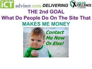 THE 2nd GOAL
What Do People Do On The Site That
MAKES ME MONEY

 