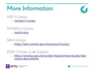 Introduction to the Innovation Corps (NSF I-Corps) Slide 43