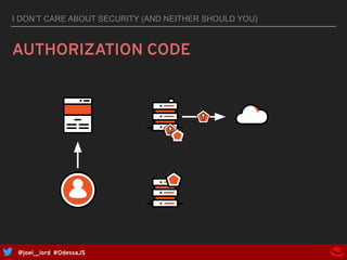 @joel__lord #OdessaJS
I DON’T CARE ABOUT SECURITY (AND NEITHER SHOULD YOU)
IMPLICIT GRANT
 