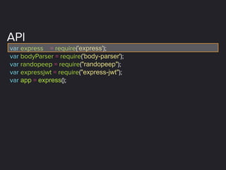 API
var express = require('express');
var bodyParser = require('body-parser');
var randopeep = require("randopeep");
var e...