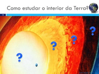 Como estudar o interior da Terra?
14
Profª Sandra Nascimento
 
