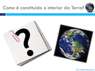 Como é constituído o interior da Terra?
2
Profª Sandra Nascimento
 