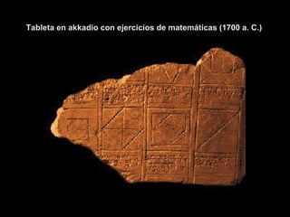 Tableta en akkadio con ejercicios de matemáticas (1700 a. C.)   