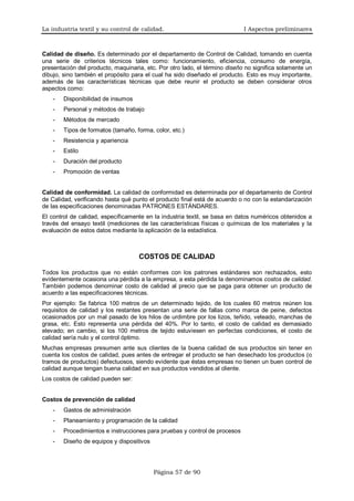 I. La industria textil y su control de calidad | PDF