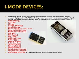 I-Mode in mobile communication. | PPTX