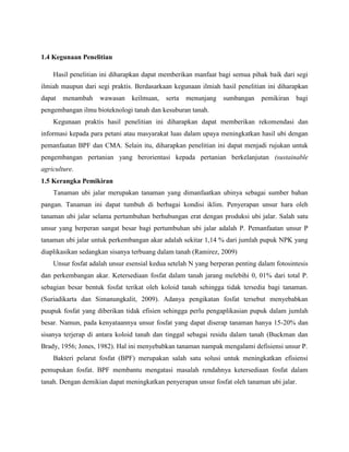 Apakah terdapat interaksi penggunaan BPF dan cendawan mikoriza arbuskular  terhadap serapan P, populasi bakteri dalam tanah, dan hasil ubi tanaman ubi jalar?