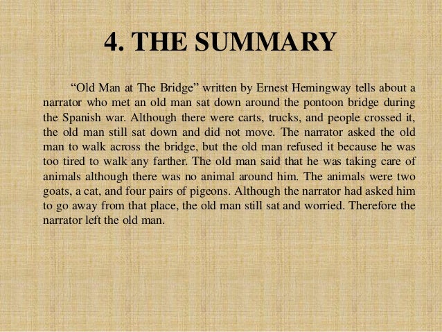 essay of the old man at the bridge