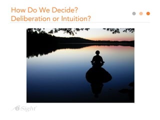 How Do We Decide?
Deliberation or Intuition?
 