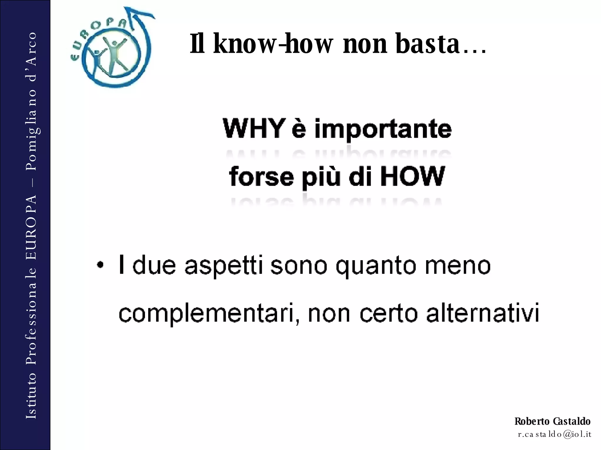 Il know-how non basta… 
