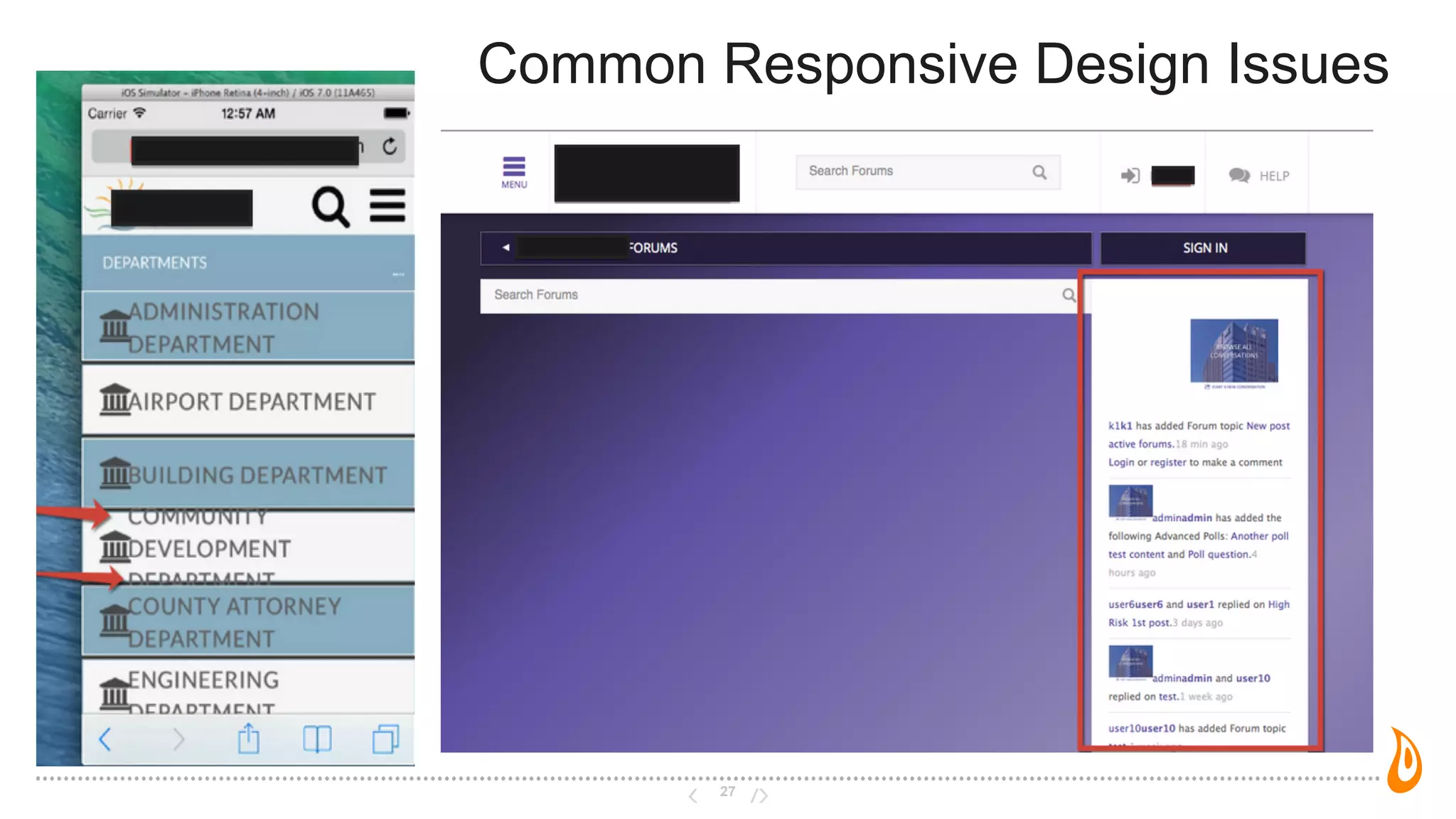 27
Common Responsive Design Issues
 