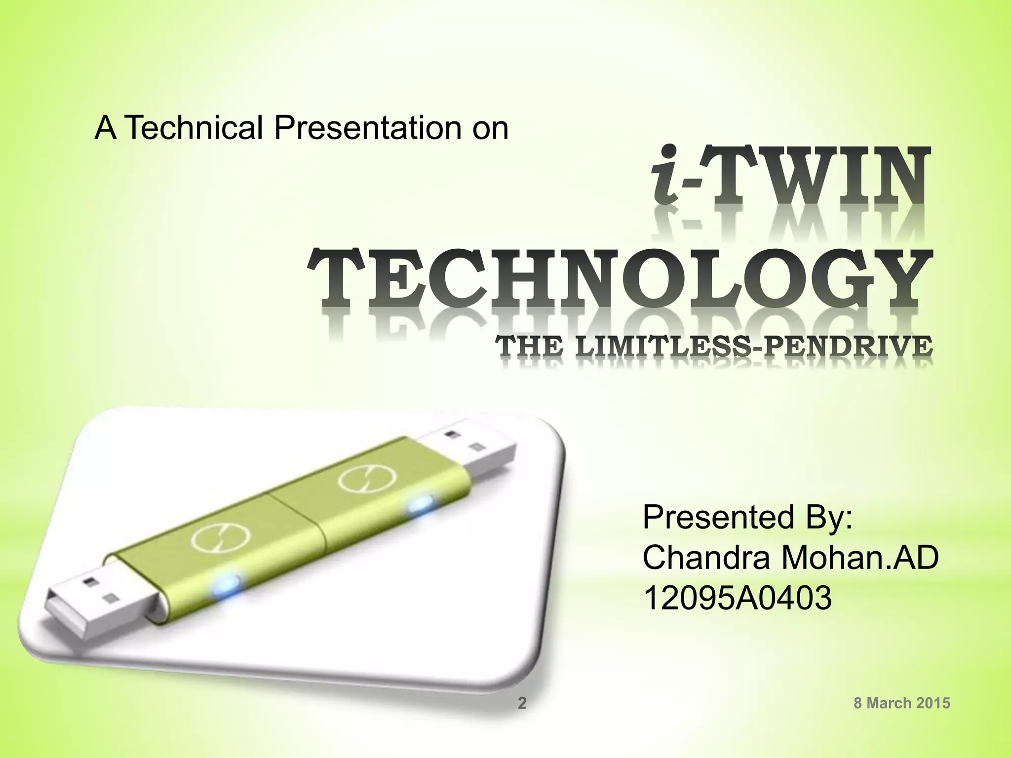 8 March 20152
A Technical Presentation on
Presented By:
Chandra Mohan.AD
12095A0403
 