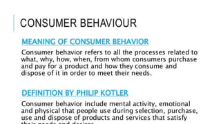 I unit - Consumer Behaviour