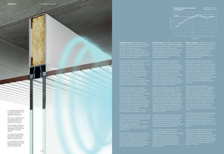 Integriertes System. I-Wallspace ist ein
Wandsystem für die Unterteilung von Räumen
mit stets originellen Lösungen: Glas ist das
bevorzugte Material, das mit den
abstrahlenden und schallabsorbierenden
Systemen von Fantoni ergänzt werden kann.
Das garantiert größten Planungsspielraum für
Lösungen, die stets komplett sind und größte
Gestaltungsfreiheit ermöglichen.
Transparenz und Helligkeit sind eine innovative
Trennung für zeitgemäße Räume, eine
durchgehende, strahlend helle Scheibe in voller
Höhe, integriert in der Decke oder im
Fußboden, oder mit Aluminiumprofilen
minimalster Breite. Ohne den Raum zu
erdrücken, erhält man getrennte Bereiche mit
Privatsphäre, die aber gleichzeitig mit dem
übrigen Arbeitsraum in enger Verbindung
stehen; eine Architektur- und
Einrichtungslösung, die dem Raum durch
Befreiung von starren Mauern Qualität verleiht
und seine Gliederung durch schwerelose,
dynamische und helle Strukturen ermöglicht.
Das System I-Wallspace ist eine ideale
Verbindung von technischen Anforderungen
und ästhetisch hochwertigen Lösungen:
flexibel in der Planung, kann für den Durchgang
von Kabeln geeignet ausgerüstet und
ausgeführt werden, korrekte Raumakustik
durch die Möglichkeit der Integration von
schallabsorbierenden Systemen. Das System
kann in jeder Decke oder Wand über im Estrich
und in der Hängedecke eingelassene Profile
eingesetzt werden; dieser Aufbau ermöglicht
die Anordnung von akustischen
Scheidewänden, die eine Barriere bilden, um
den Schallpegel bis zu 41dB zu verringern.
Integrierte und aufliegende Profile können auch
in einer gleichen Zusammenstellung verwendet
werden, für größte Freiheit der Gestaltung und
Installation. Mit einem einzigen
Aluminiumprofil, eloxiert, können Wände mit
mittig eingesetzter Verglasung,
Doppelverglasung oder versetzter Verglasung
hergestellt werden: es ändert sich nur das
Abschlussprofil.
Neben der klassischen Ausführung, wird das
Angebot mit RadiantWall vervollständigt, um in
das System I-Wallspace die Eigenschaften des
bereits bewährten Klimasystems Climacustic
einzubringen. Mit diesem revolutionären
Raumteilungssystem für Büros und öffentliche
Räume, können Bereiche und Arbeitsplätze
beheizt, gekühlt und getrennt werden.
Système intégré. I-Wallspace est le système
de cloisons conçu pour subdiviser les espaces
qui invite des projets originaux : le verre est le
matériau vedette et s’intègre avec les
systèmes rayonnants et insonorisants Fantoni,
les possibilités de composition s’expriment
dans toutes les directions pour fournir des
solutions de plus en plus complètes et une
grande liberté de création.
Pour les espaces les plus contemporains, la
transparence et la luminosité créent une
séparation innovante, une unique surface de
lumière à toute hauteur intégrée dans le plafond
et dans le sol ou avec des profilés en aluminium
réduits à l’épaisseur minimum. Sans alourdir les
espaces, on obtient des zones séparées et
respectant l'intimité mais qui sont en même
temps en communication avec le reste du milieu
de travail ; une idée d’architecture et de
décoration qui détermine la qualité de l’espace
parce qu’elle le libère de la rigidité des murs pour
le dessiner et le subdiviser avec des structures
légères, dynamiques et lumineuses.
Le système I-Wallspace représente l’alliance
parfaite entre les exigences techniques et des
solutions de haute valeur esthétique : il est
polyvalent dans la conception, accessoirisable et
structuré pour le passage des câbles, étudié du
point de vue acoustique grâce à la possibilité
d’intégration avec des systèmes insonorisants. Il
s’intègre à n’importe quel type de plafond et de
mur, à travers des profils qui disparaissent dans
le plancher flottant et dans le faux-plafond ; ce
développement permet de loger des panneaux
acoustiques formant une barrière qui permet de
réduire le niveau sonore entre une pièce et
l’autre jusqu’à 41 dB.
Les profils à encastrer et en appui peuvent être
utilisés dans la même composition avec la plus
grande liberté de conception et d’installation.
Avec le même profil en aluminium anodisé, on
peut réaliser des cloisons vitrées avec vitrage
central, double vitrage ou vitrage décalé : la seule
chose qui change est le profil de finition.
En plus de la version plus traditionnelle, la
gamme est complétée par le panneau
RadiantWall qui étend les propriétés du système
I-Wallspace avec le système rayonnant
Climacustic aux performances amplement
testées. Ce système révolutionnaire de
cloisons, s’adressant principalement aux
bureaux et aux lieux publics, permet de
chauffer, rafraîchir et diviser l’espace et les
postes de travail.
Sistema integrado. I-Wallspace es el sistema
de pared ideado para dividir los espacios, una
invitación para crear proyectos originales: el
vidrio es el material protagonista y se integra
con los sistemas radiantes y de absorción
acústica de Fantoni. La propensión a la
actividad de diseño es integral y ofrece
soluciones cada vez más completas con la
máxima libertad creativa.
Para los espacios más contemporáneos, la
transparencia y la luminosidad crean una
separación innovadora, una hoja única de luz a
toda altura, integrada en el techo o el suelo, o
con perfiles de aluminio de espesor muy fino.
Sin recargar los espacios se obtienen áreas
separadas y reservadas, que se comunican al
mismo tiempo con el resto del entorno laboral;
una idea de arquitectura y decoración que
define la calidad del espacio porque lo libera de
la rigidez de los muros para delinearlo y
dividirlo con estructuras ligeras, dinámicas y
luminosas.
El sistema I-Wallspace representa la
combinación perfecta entre las necesidades
técnicas y las soluciones de gran validez
estética: de diseño versátil, está equipado y
estructurado para permitir el pasaje de los
cables y acústicamente estudiado gracias a la
posibilidad de integrarlo con los sistemas de
absorción acústica. Se integra con cualquier
tipo de techo y de pared usando perfiles
ocultables en el suelo flotante y en el falso
techo; esta disposición permite alojar
mamparas acústicas que componen una
barrera idónea a reducir el nivel sonoro hasta
41 dB.
Los perfiles empotrados y en apoyo pueden
utilizarse en la misma composición, con la
más completa libertad de diseño e
instalación. Con un único perfil de aluminio
anodizado se pueden realizar paredes con
vidrio central, con vidrio doble o con vidrio no
alineado: lo único que cambia es el perfil de
acabado.
Además de la versión tradicional, la gama se
completa con el panel RadiantWall que
implementa las propiedades del sistema
I-Wallspace con el sistema radiante Climacustic
ya probado. Este revolucionario sistema de
compartimentación, dedicado principalmente a
las oficinas y a los espacios públicos, permite
calentar, refrescar y dividir el espacio y los
puestos de trabajo.
D'nT,w
La configurazione da incasso
può essere completata con
un setto acustico per
abbattere il livello sonoro.
The sunk-in configuration can
be complemented with a
soundproofing barrier to
reduce the sound levels
In der bündigen Ausführung
kann zur Verringerung des
Lärmpegels eine akustische
Scheidewand integriert
werden.
La configuration encastrée
peut être complétée par un
panneau acoustique pour
réduire le niveau sonore.
La configuración empotrada
puede completarse con una
mampara acústica para
reducir el nivel sonoro.
Frequency (Hertz)
p | 6
Integrated wall systemI-Wallspace
 