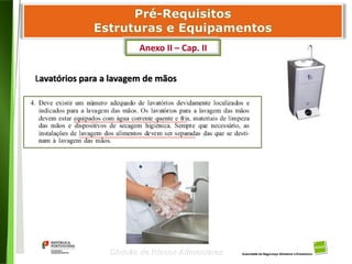 41
Divisão de Riscos Alimentares
Lavatórios para a lavagem de mãos
Anexo II – Cap. II
 