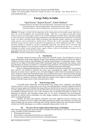 Energy Policy in India | PDF