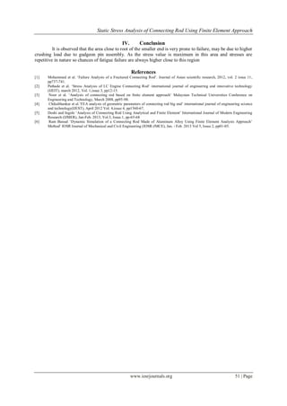 Static Stress Analysis of Connecting Rod Using Finite Element Approach ...