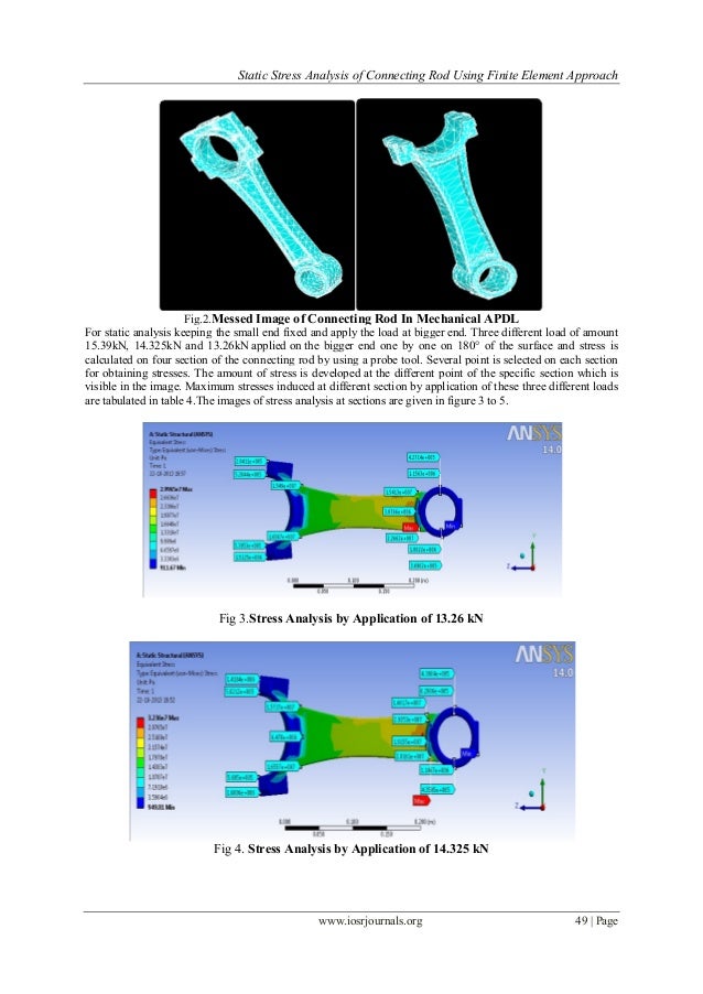 Static Stress Analysis of Connecting Rod Using Finite Element Approach