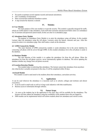 Mobile Phone Based Attendance System | PDF