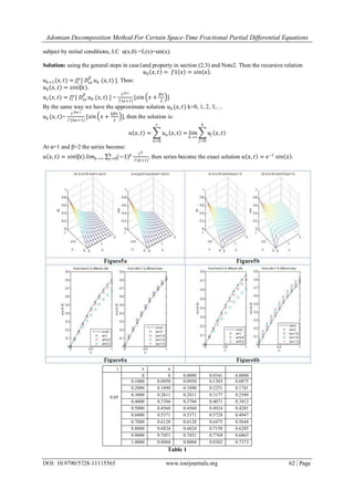 Adomian Decomposition Method for Certain Space-Time Fractional Partial ...