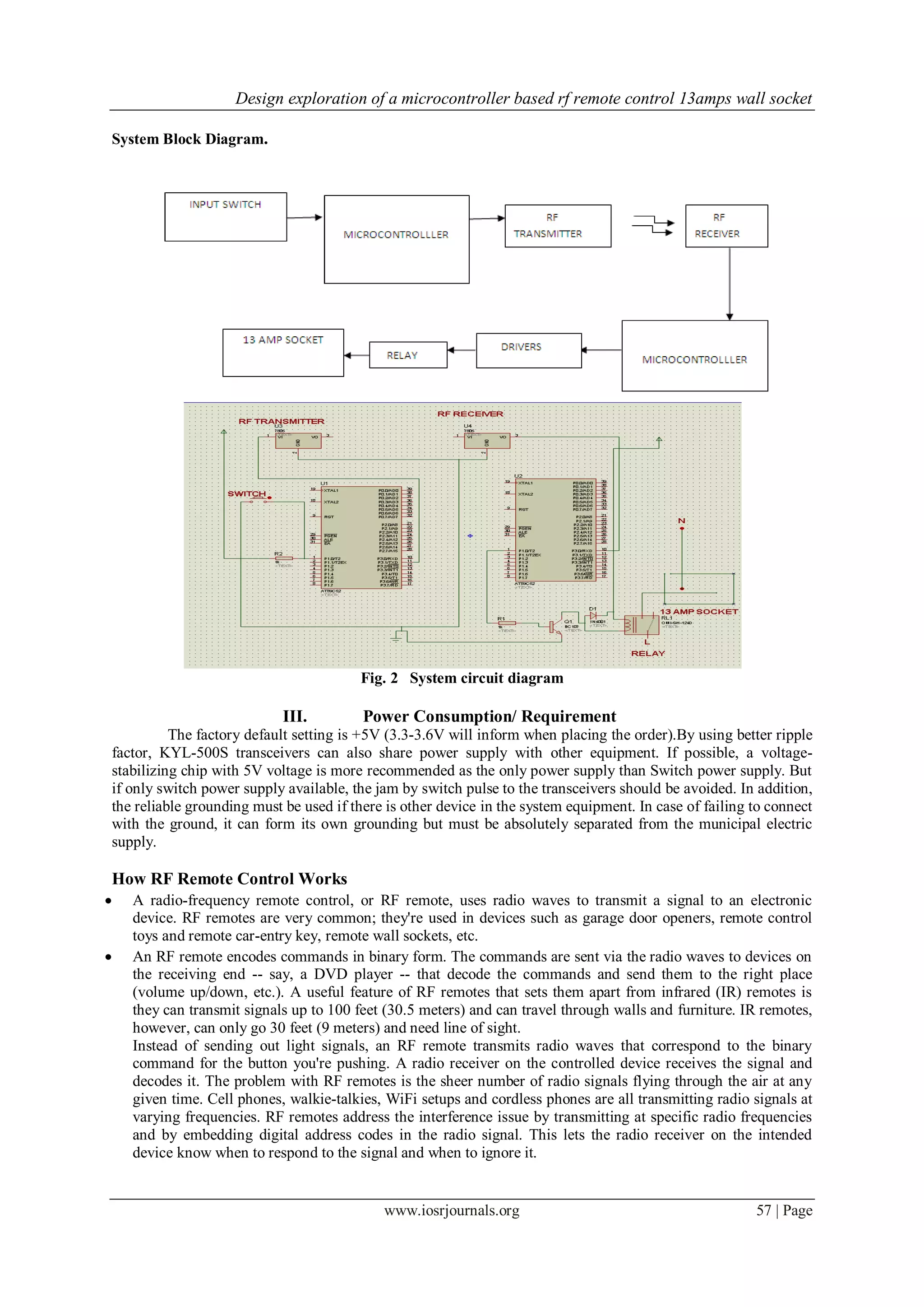 Design Exploration of a Microcontroller Based RF Remote Control 13amps ...