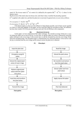 Image Steganography Based On Hill Cipher with Key Hiding Technique | PDF