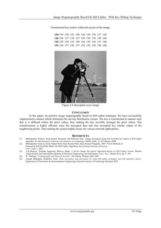 Image Steganography Based On Hill Cipher with Key Hiding Technique | PDF