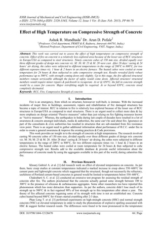 Effect of High Temperature on Compressive Strength of Concrete | PDF